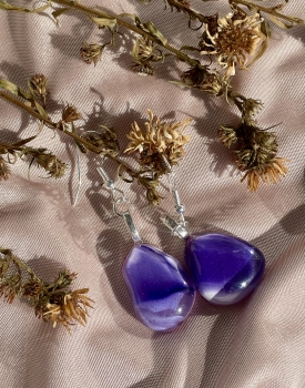Stikla auskari maģiski lavanda